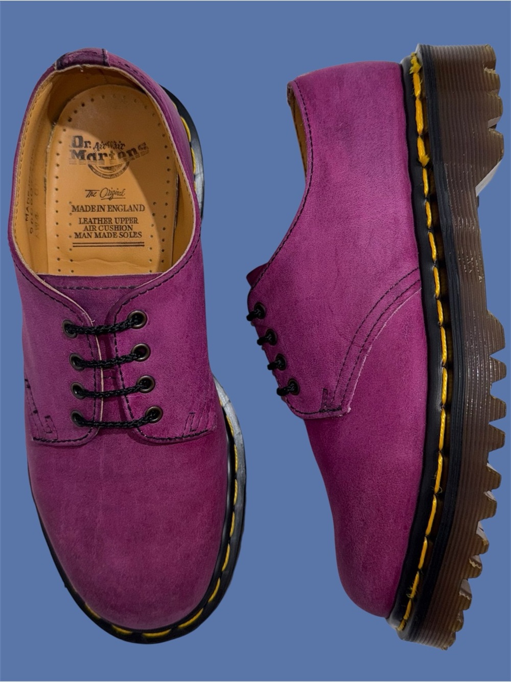 Vintage Dr. Martens 1461 Fuchsia Pink Leather Oxfords Shoes UK 4